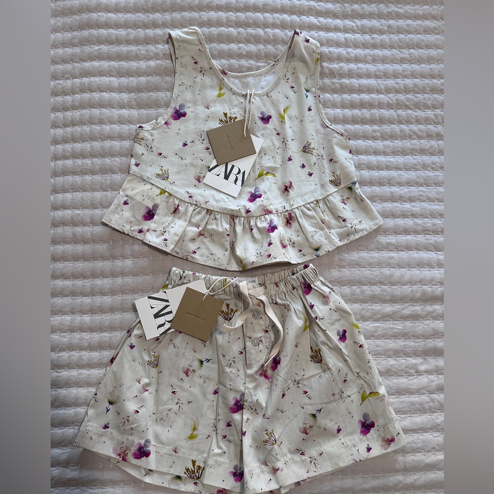 ZARA TIMELESZ FLORAL PRINT TODDLER MATCHING SET NWT SIZE 5T - Picture 2 of 10